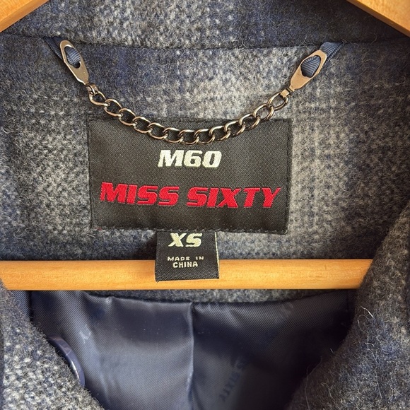 Miss Sixty Plaid Double-Breasted Coat Size  XS - Picture 9 of 9